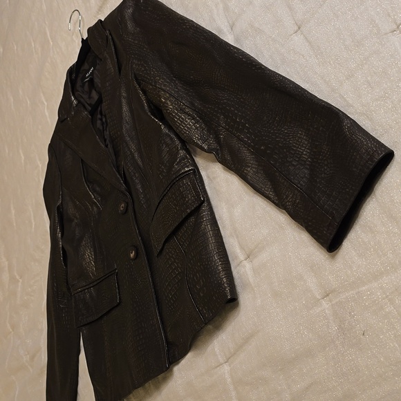 Alfani Black Textured Leather Jacket - Picture 7 of 14